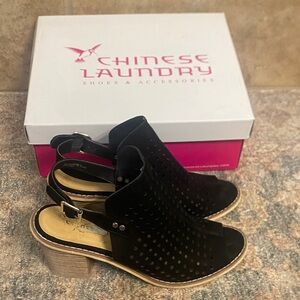 Chinese Laundry Black Peep-Toe Heels